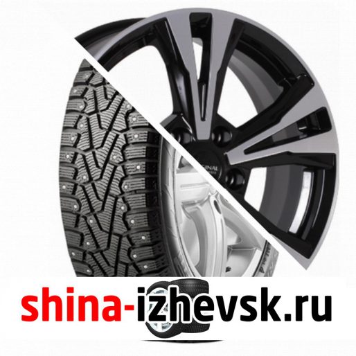 Колесо в сборе Pirelli Winter Ice Zero 225/65 R17 T 106 + СКАД KL-322 7xR17 5×114.3 ET45 DIA67.1 Черный глянцевый с полированной лицевой поверхностью в Ижевске
